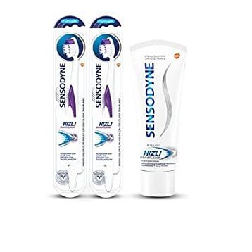 Sensodyne Hızlı Rahatlama Beyazlatıcı 75 ml Diş Macunu+Yumuşak 2'li Diş Fırçası