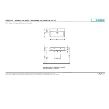 Serel 42x60 cm Dikdörtgen Minimal Lavabo