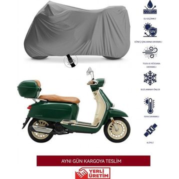 Sergül Mondial 125 Rr Çantalı Miflonlu Premium 4 Mevsim Koruma Gri Motosiklet Koruma Brandası