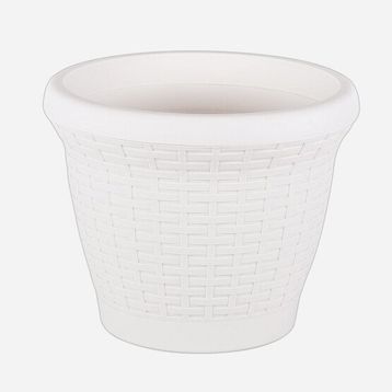 Serinova 25 cm Beyaz Hasır Saksı