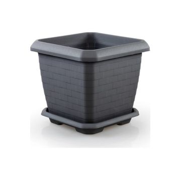 Serinova HK 03 Hisar 25.5 lt Antrasit Gri Kare Saksı