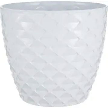 Serinova KAP4 Kapadokya Saksı Tabaklı 21,6 cm 5 Litre Beyaz Dekoratif Saksı