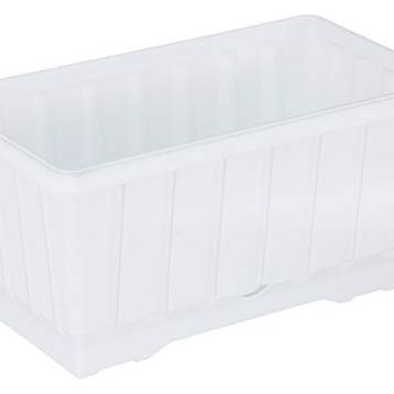 Serinova S231 30 cm 4.3 l Beyaz Klasik Balkon Tabaklı Saksı