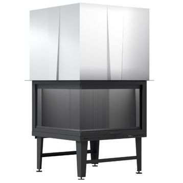 Serra Eşkenar İki Açık 80x80 cm Çelik Şömine Haznesi