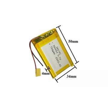 Sertec 383450 3.7V 750mAh Devreli Li-Polymer Pil