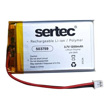 Sertec 503759 3.7V 1200mAh Devreli Li-Polymer Şarjlı Pil