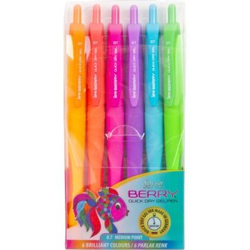 Serve 0.7 mm Karma Blister 6'lı Berry Jel Kalem