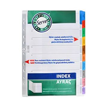 Serve SV-5524K A4 Renkli Ayraç