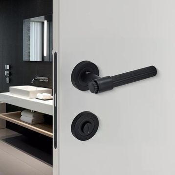 Sese 200-209R-02-02 Bade Siyah WC Rozetli Kapı Kolu