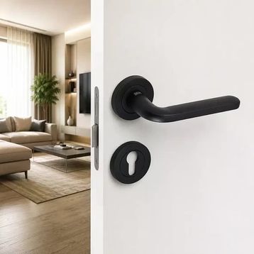 Sese 200-222R-03-02 Araç Rozetli Yale Siyah Kapı Kolu