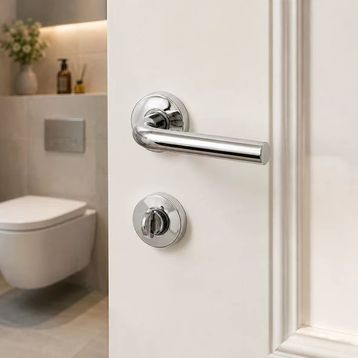 Sese 200-236R-02-18 Seda Rozetli WC Krom Kapı Kolu