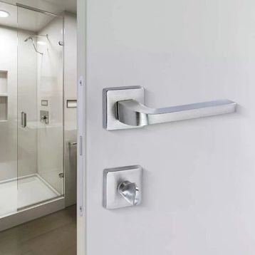 Sese Aysu Modeli Rozetli Nikel Saten WC Kapı Kolu