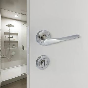 Sese Ezgi Modeli Rozetli Nikel Saten WC Kapı Kolu