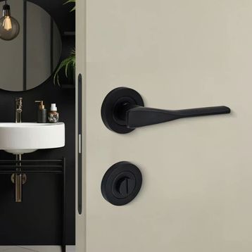 Sese Ezgi Modeli Rozetli Siyah WC Kapı Kolu