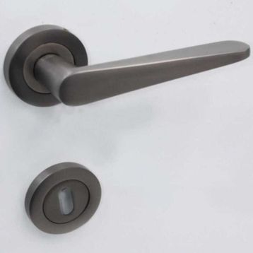 Sese Zara Modeli Yuvarlak Rozetli Antrasit Oda Kapı Kolu