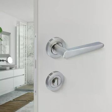 Sese Zara Modeli Yuvarlak Rozetli Saten WC Kapı Kolu