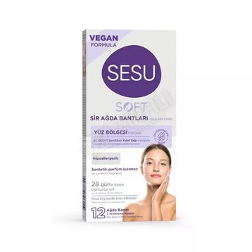 Sesu Soft 3x12'li Yüz Ağda Bandı