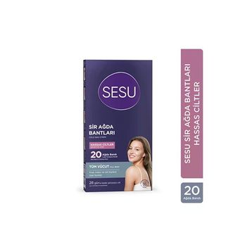 Sesu Tüm Vücut Hassas Ciltler 2x20 Adet Sir Ağda Bantları