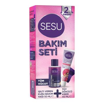 Sesu Tüy Dökücü Krem Kuru Bakım Yağı Premium Bakım Seti