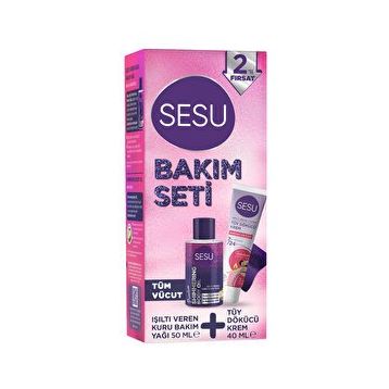 Sesu Tüy Dökücü Krem Kuru Bakım Yağı Premium Bakım Seti