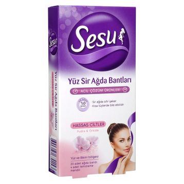 Sesu Yüz Sirli Hassas Ciltler Pudra Orkide 20 Adet Ağda Bantları