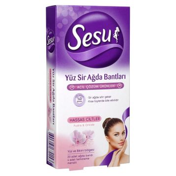 Sesu Yüz Sirli Hassas Ciltler Pudra Orkide 20 Adet Ağda Bantları