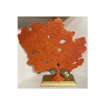 Setabianca 10x40x40 cm Kırmızı Damarlı Kaideli Mercan Biblo