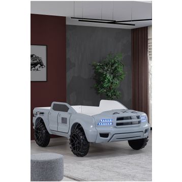 Setay 100x190 cm Gri Mobilya Arabalı Pickup Ledli Arabalı Yatak