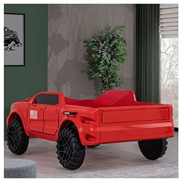 Setay 100X190 cm Kırmızı Mobilya Arabalı Jeep Süperlüx Ledli Arabalı Yatak