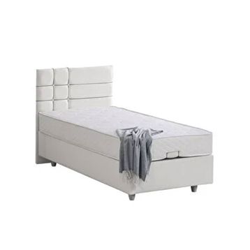 Setay Almada 100x200 cm Beyaz Tek Kişilik Baza Başlık Letto Yatak Seti