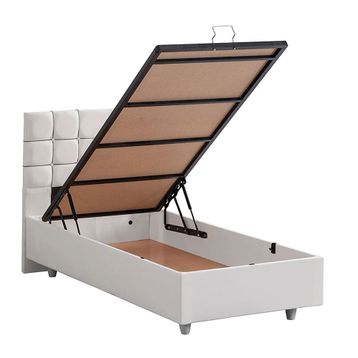 Setay Almada 90x200 cm Beyaz Tek Kişilik Baza Başlık Letto Yatak Seti