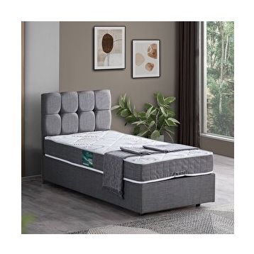 Setay Berlin 90x200 CM Gri Tek Kişilik Baza Başlık Comfort Yatak Seti