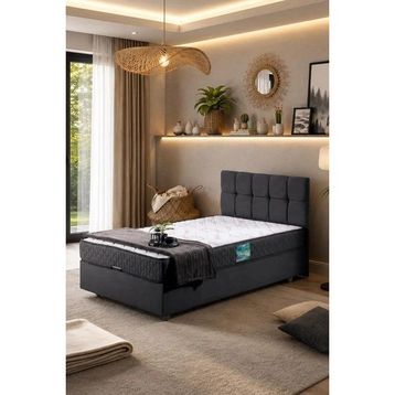 Setay Berlin Antrasit Gri 90x190 cm Tek Kişilik Baza Başlık Comfort Yatak Seti