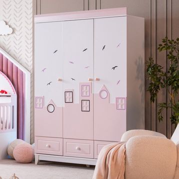 Setay City 3 Kapaklı Pembe Dolap