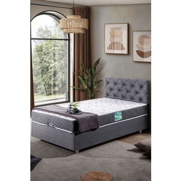 Setay Eylül 100x200 CM Açık Gri Tek Kişilik Baza Başlık Comfort Yatak Seti