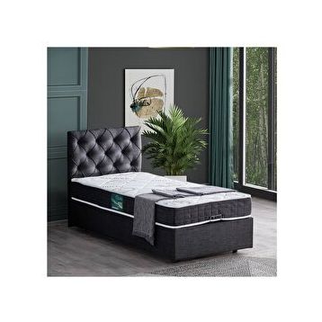 Setay Eylül 120x200 cm Antrasit Tek Kişilik Baza Başlık Comfort Yatak Seti