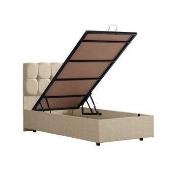 Setay Eylül 90x200 CM Açık Gri Tek Kişilik Baza Başlık Comfort Yatak Seti