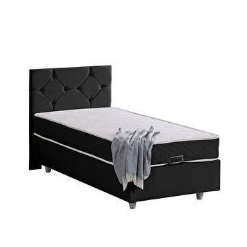 Setay Glamis 90x190 CM Antrasit Tek Kişilik Baza Başlık Letto Yatak Seti