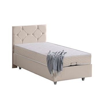 Setay Glamis 90x190 CM Krem Tek Kişilik Baza Başlık Letto Yatak Seti