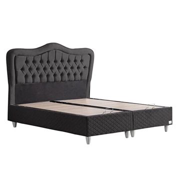 Setay Mobilya 100x200 cm Antrasit Gri Şah New Baza ve Başlık Seti