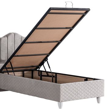 Setay Mobilya 140x190 cm Açık Gri Trend Baza ve Başlık Seti