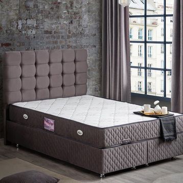 Setay Mobilya 140x190 cm Antrasit Duke Baza Başlık ve Yatak Seti