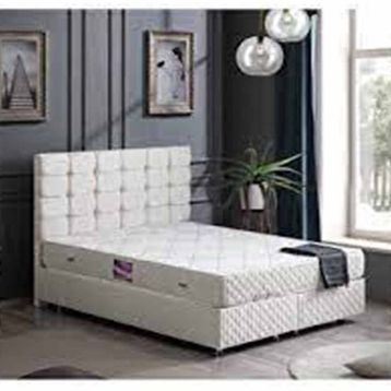 Setay Mobilya 150x200 cm Krem Royal Baza Başlık ve Yatak Seti