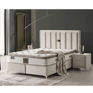 Setay Mobilya 160x200 cm Krem Diamond Baza Başlık ve Yatak Seti