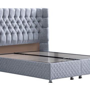 Setay Mobilya 180x200 cm Açık Gri Napoli Baza ve Başlık Seti