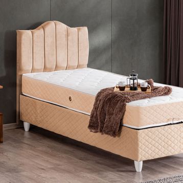 Setay Mobilya 90x190 cm Bej Trend Baza Başlık ve Letto Yatak Seti