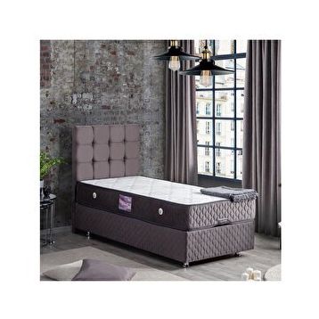 Setay Mobilya Antrasit 120x200 cm Duke Tek Kişilik Baza Başlık Deluxe Full Ortopedik Yatak Seti