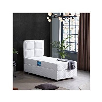 Setay Mobilya Beyaz 120x200 cm Grand Tek Kişilik Baza Başlık Ortho Soft Ortopedik Yatak Seti