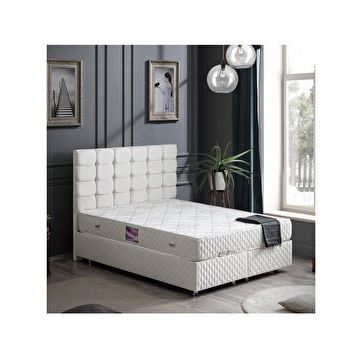 Setay Mobilya Krem 160x200 cm Duke Çift Kişilik Baza Başlık Deluxe Full Ortopedik Yatak Seti