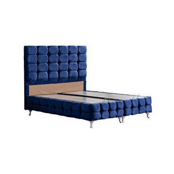 Setay Mobilya Lacivert 140x190 cm Duke Lüx Çift Kişilik Baza Başlık Seti